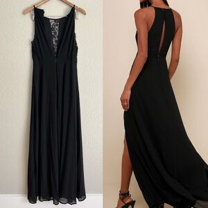 NWOT Romantic Mood Black Lace Sleeveless Maxi Dress